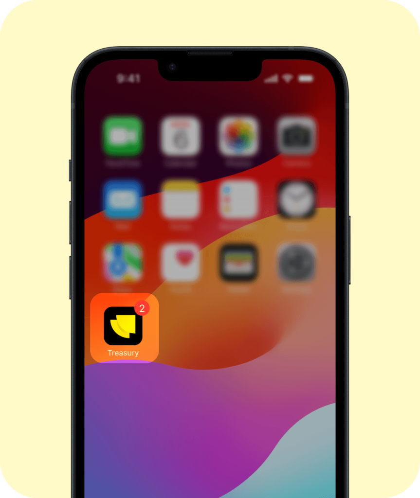 .  Open the Treasury app